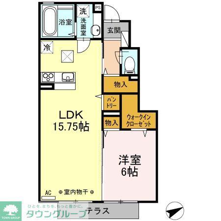 グランメールII番館(1LDK/1階)の間取り写真