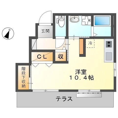 メゾングロリア S(ワンルーム/1階)の間取り写真