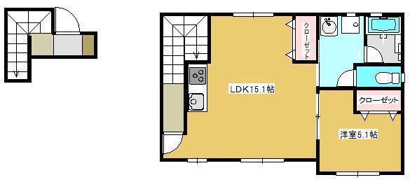 ウェステリア朝倉 (1LDK/2階)の間取り写真