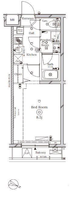 ラフィスタ志村坂下(1K/5階)の間取り写真