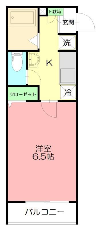 ファイブスター東海A棟(1K/2階)の間取り写真