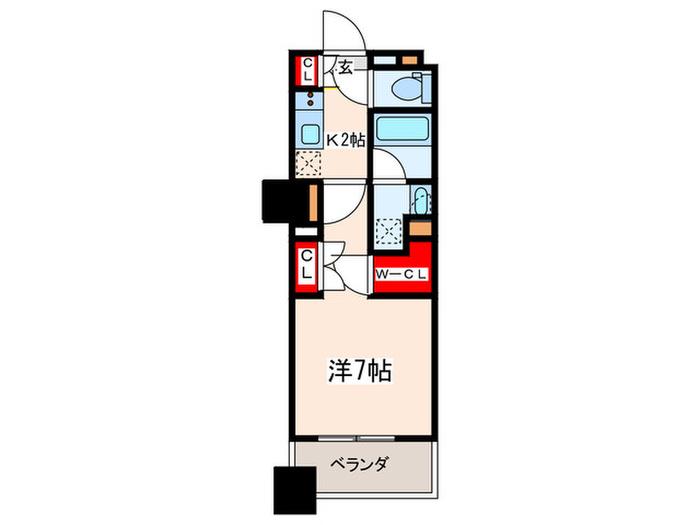 ザ・パークハビオ木場(1K/11階)の間取り写真