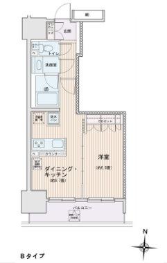 エスティメゾン錦糸町II(1LDK/2階)の間取り写真