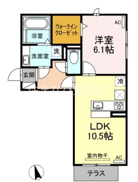 サンシャインヒルズ上挙母(1LDK/1階)の間取り写真