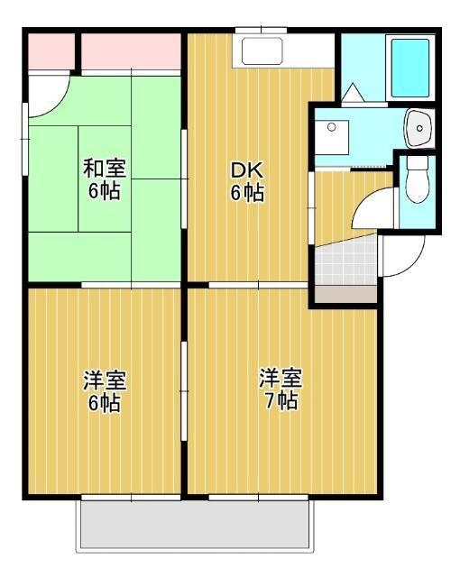 リュミエール船越(3DK/2階)の間取り写真