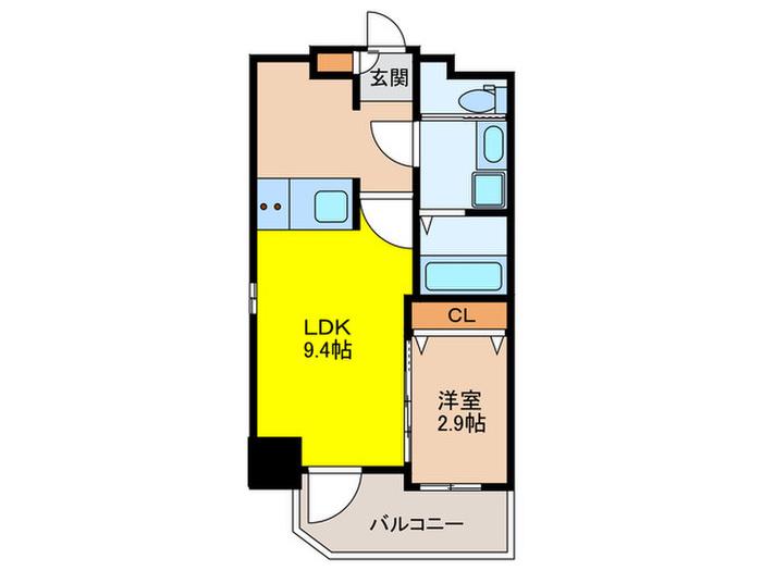 AXION 大橋 SIRIUS(1LDK/2階)の間取り写真