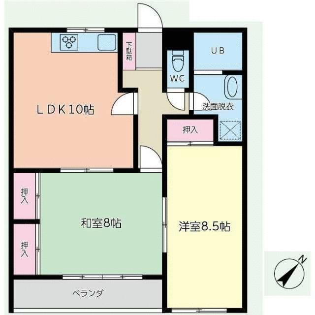 第14明智ビル(3LDK/3階)の間取り写真