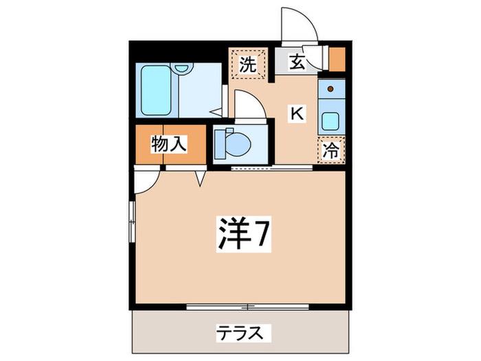 フォーブル滝川(1K/1階)の間取り写真