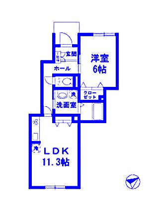 ヴィレッタ(1LDK/1階)の間取り写真