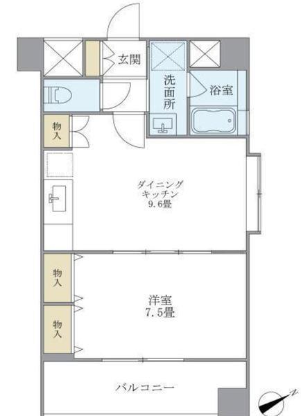 イーストコート平野(1LDK/3階)の間取り写真