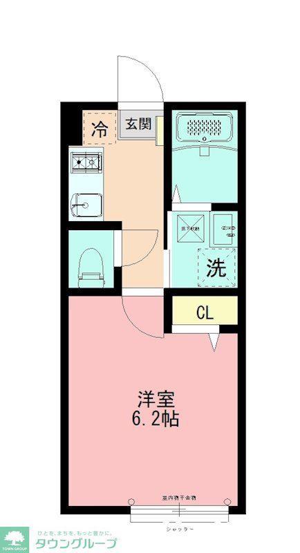 シュシュフルール(1K/1階)の間取り写真