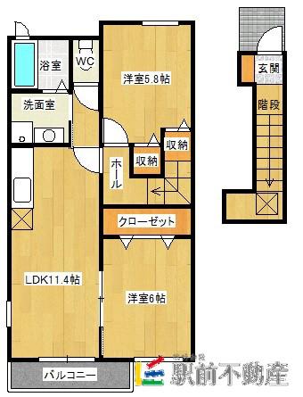 マザーズ小城I(2LDK/2階)の間取り写真