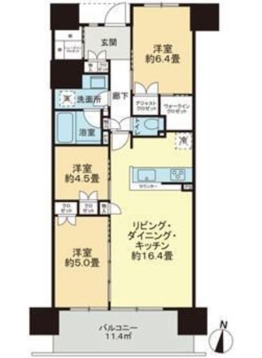 インプレスト所沢(3LDK/3階)の間取り写真