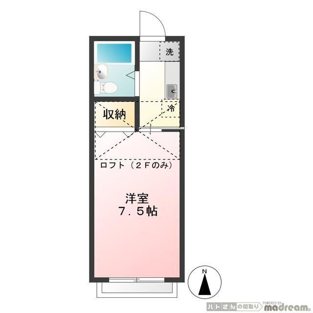 御殿坂コーポ(1K/1階)の間取り写真