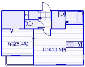 エルメゾン恵(1LDK/2階)の間取り写真