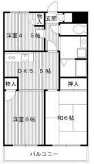 パークヒルズ(3DK/2階)の間取り写真