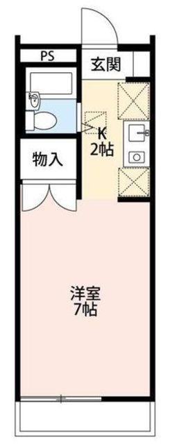 メゾンボヌール菊名B棟(1K/2階)の間取り写真