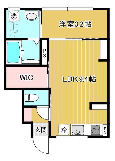 INTEGRAL上小泉(1LDK/1階)の間取り写真
