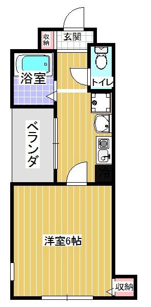 サンライズ市ヶ谷(1K/4階)の間取り写真
