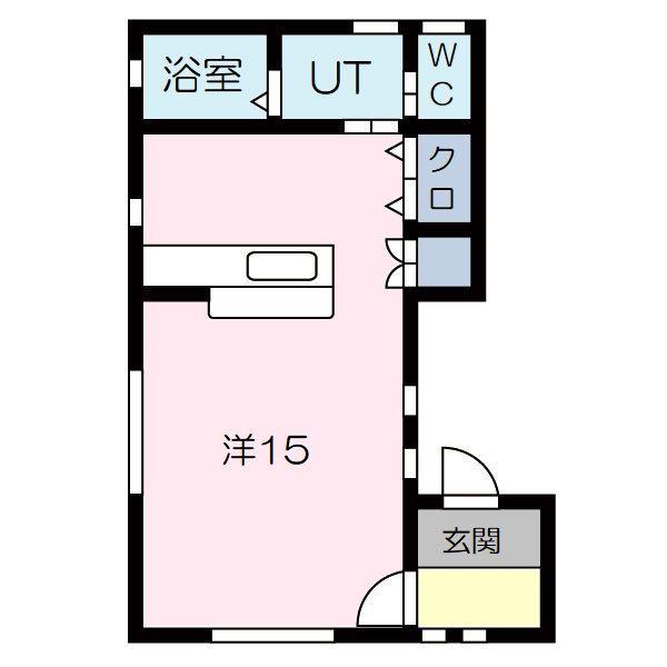 竹林メゾネットV(ワンルーム/1階)の間取り写真