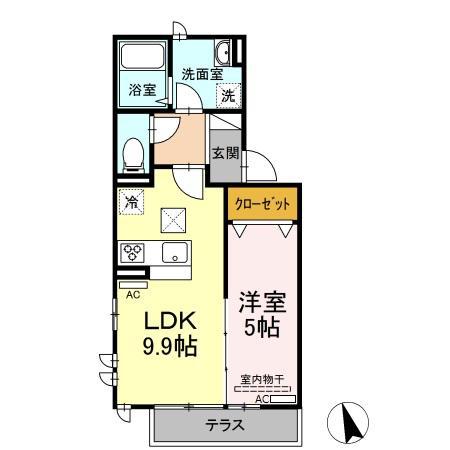 ニュー竜操(1LDK/1階)の間取り写真