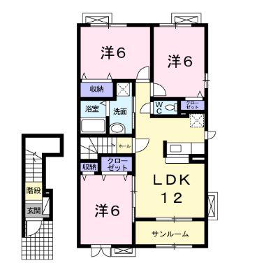 ブリエ・ルーチェ(2LDK/2階)の間取り写真