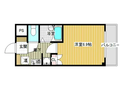 リーベハイツ青山(1K/1階)の間取り写真