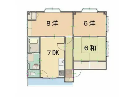 フォンテーヌ(3DK/3階)の間取り写真
