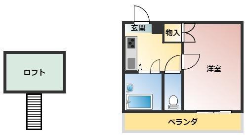 MILLS尾の上(1K/1階)の間取り写真