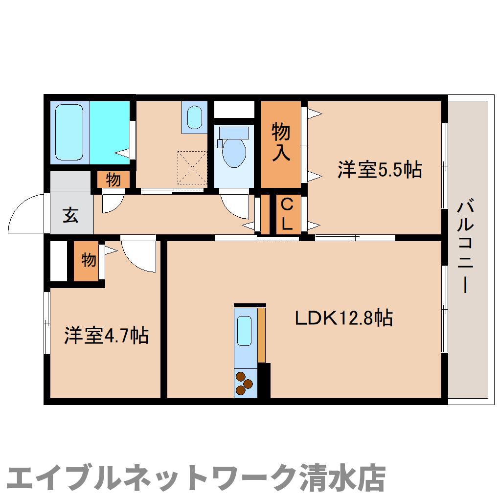 メゾン・ド・リッツ壱番館(2LDK/1階)の間取り写真