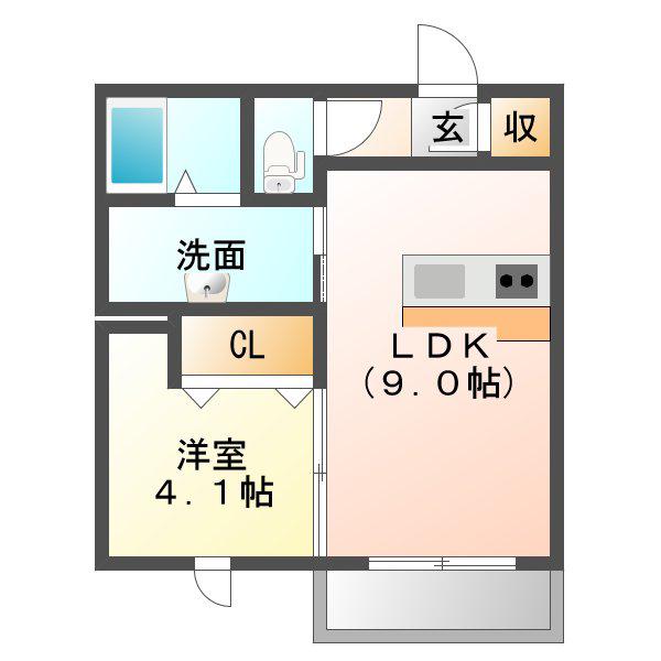 ルミナス コート(1LDK/1階)の間取り写真