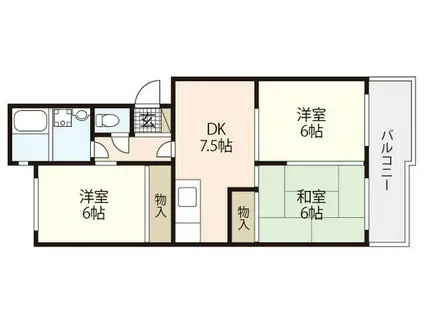 第1ビューハイツ(3DK/3階)の間取り写真