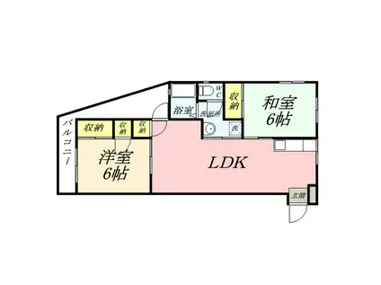 オリーブ浜(2LDK/3階)の間取り写真