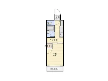 小浜レジデンス(1DK/2階)の間取り写真