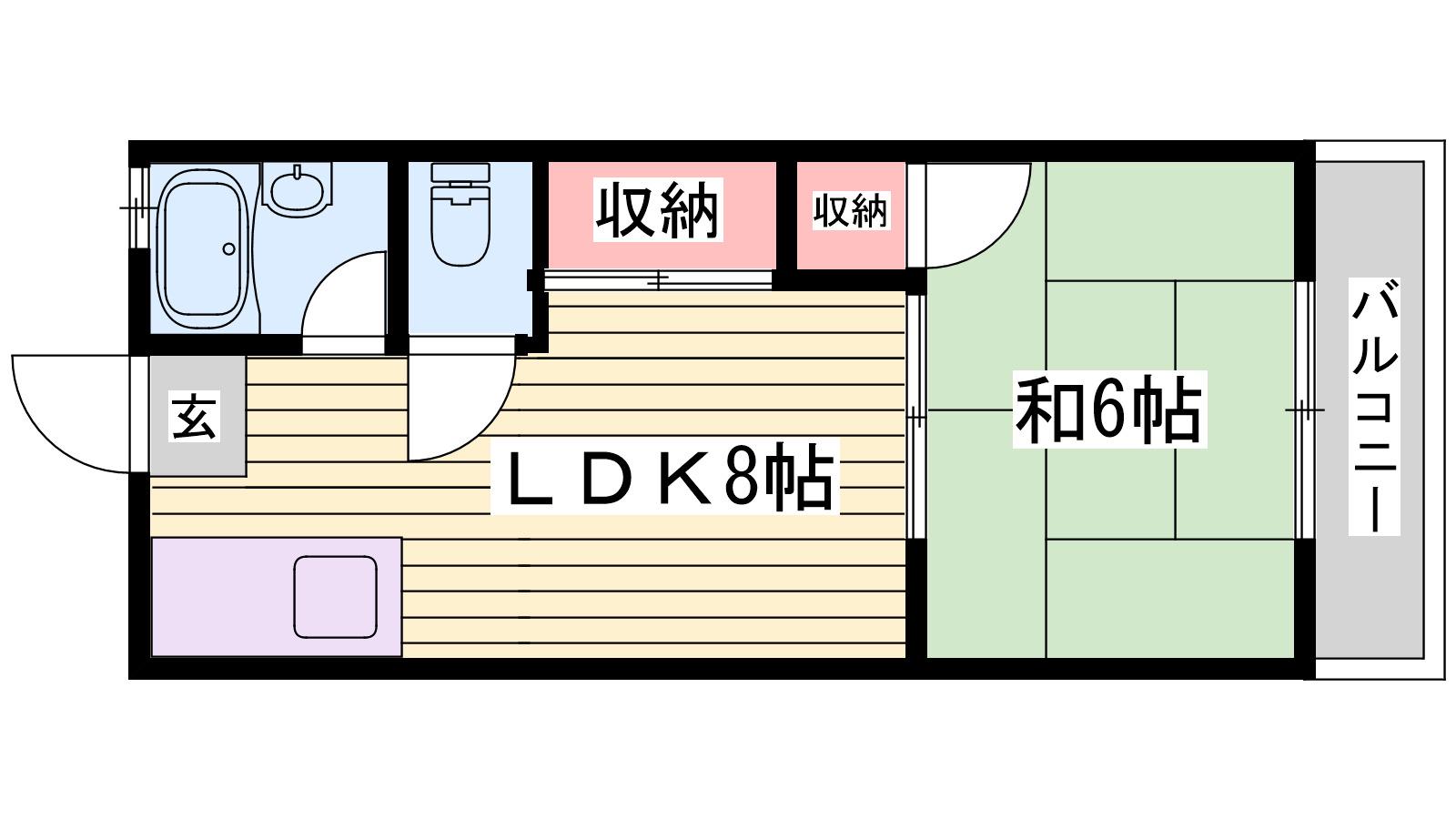 上野ハイツ(1LDK/2階)の間取り写真