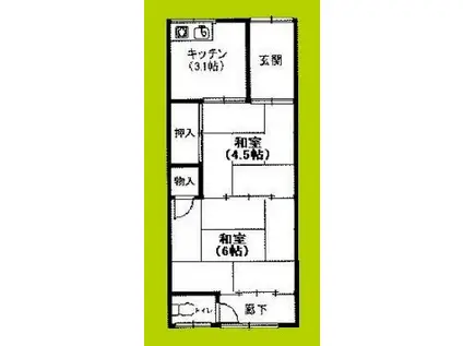 泉南文化(2DK/2階)の間取り写真