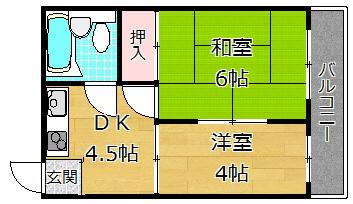 CLEAR HOSHIGAOKA.I(2K/3階)の間取り写真