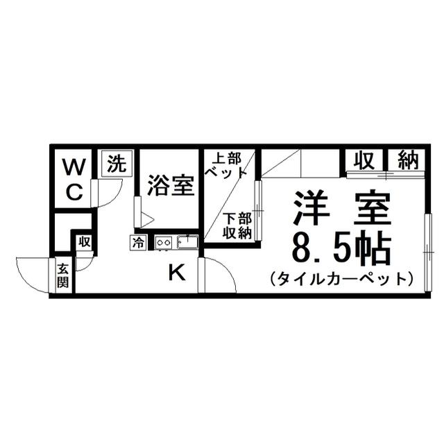 レオパレススパッツィオコモド(1K/2階)の間取り写真