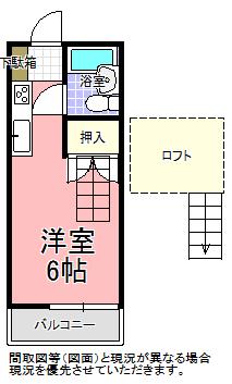 ヤングパレスB&J(ワンルーム/2階)の間取り写真