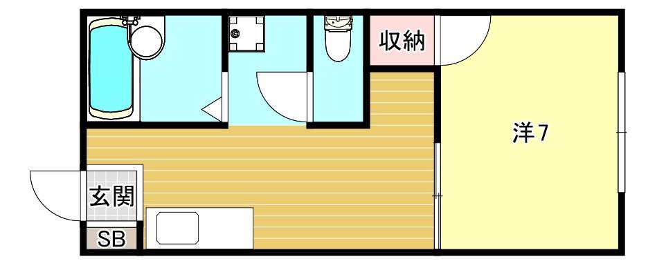 ルシエール平野C棟(1K/1階)の間取り写真
