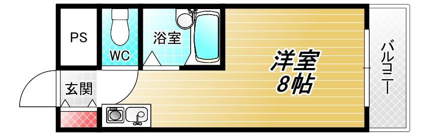 アミティ近大通(ワンルーム/5階)の間取り写真