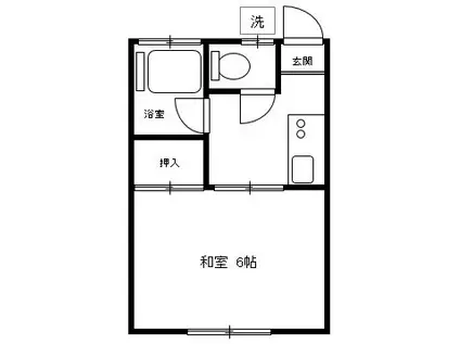 第一花村コーポ(1K/2階)の間取り写真