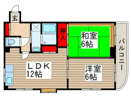 MORIZENビル(2LDK/2階)の間取り写真