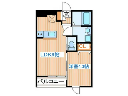 LE BLANC F(1LDK/2階)の間取り写真