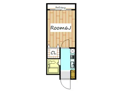 ジョイフル貝沢2(1K/2階)の間取り写真