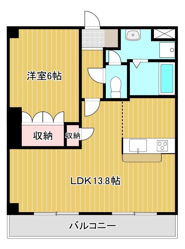 メゾントレント(1LDK/2階)の間取り写真