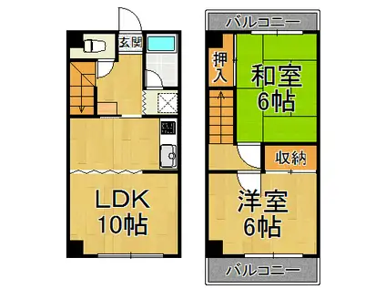 クローバハウス(2LDK/1階)の間取り写真