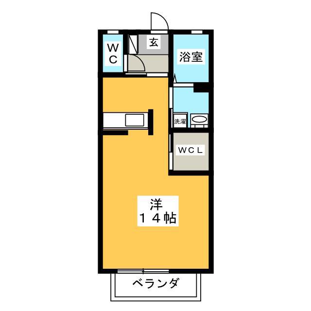エスポワール下奈良(ワンルーム/1階)の間取り写真