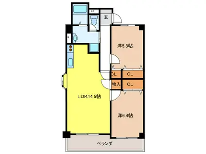 F・BLOOM I(2LDK/2階)の間取り写真