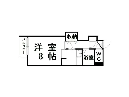 ロマーヌ釧路第3 2305号(1K/3階)の間取り写真